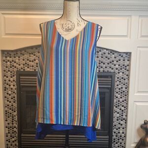 Established 1946 multicolor flowy tank top, size large, excellent used condition